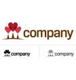 love heart tree logo vector image vector image