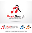 music search logo template vector image