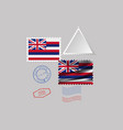 postage stamp with image hawaii state flag vector image vector image