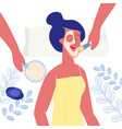 woman applying clay mask flat vector image