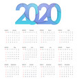 2020 happy new year calendar design vector image