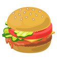 cheeseburger icon cartoon fast food lunch burger vector image vector image