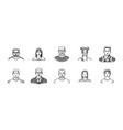 human avatars collection diverse faces of people vector image vector image