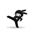 kicking cute bunny ninja isolated on white vector image vector image