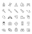 set of outline stroke camping icons vector image