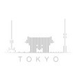 vertical bars tokyo landmark skyline vector image vector image