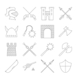 medieval outline icons set vector image