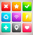set of icons on colorful backgrounds vector image vector image