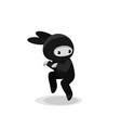 snaking cute bunny ninja isolated on white vector image vector image