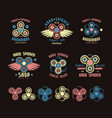 set of hand spinner logo emblems and icons vector image