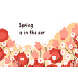 spring flowers on floral background card design vector image