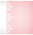 lace and pearl border on pink background vector image vector image