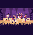 popular rock band performs a song on stage vector image