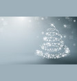 white christmas tree and sparkling lights garland vector image