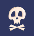 white skull and crossbones icon on a blue vector image vector image