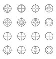 crosshair reticle line icons set isolated vector image