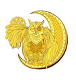 fantasy of magic gold steam-punk owl fairyland vector image