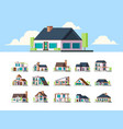 residential houses suburban townhouse buildings vector image