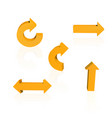 set of orange arrows vector image vector image