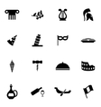 black italian icon set vector image