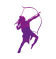 dussehra lord ram with bow and arrow purple vector image vector image