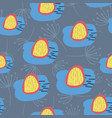 retro flowers blue yellow and red seamless vector image vector image
