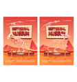 historical museum posters with dinosaur skeletons vector image vector image