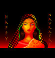 indian ethnic woman dancer for happy navratri vector image