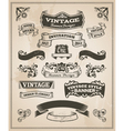 retro vintage banner and ribbon set vector image