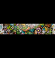 spring hand drawn doodle banner cartoon detailed vector image