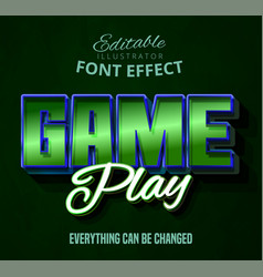 Game text editable font effect Royalty Free Vector Image