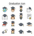 graduation color line icons vector image