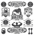 set of monochrome fitnes emblems vector image vector image