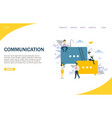 communication website landing page design vector image vector image