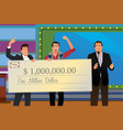 game show winner receiving check vector image
