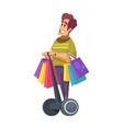 shopaholic cartoon vector image vector image