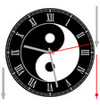 vintage watch dial with yin yang and arrows vector image vector image