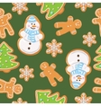 ginger cookies seamless pattern vector image