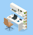 isometric contemporary workspace interior modern vector image vector image
