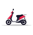 red motorbike semi flat rgb color vector image