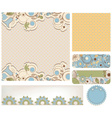 retro wedding backgrounds floral and dots patterns vector image vector image