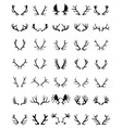 silhouettes of deer horns vector image vector image