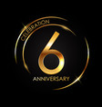 template 6 years anniversary vector image