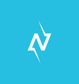 letter n with thunderbolt logo design graphic vector image