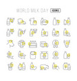 line icons world milk day vector image vector image