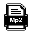 mp2 file document icon vector image