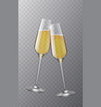 two champagne glasses christmas toast symbol vector image vector image