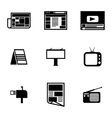 black advertisement icons set vector image