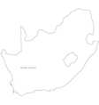 black white south africa outline map vector image