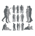 couple silhouettes pregnant woman vector image
